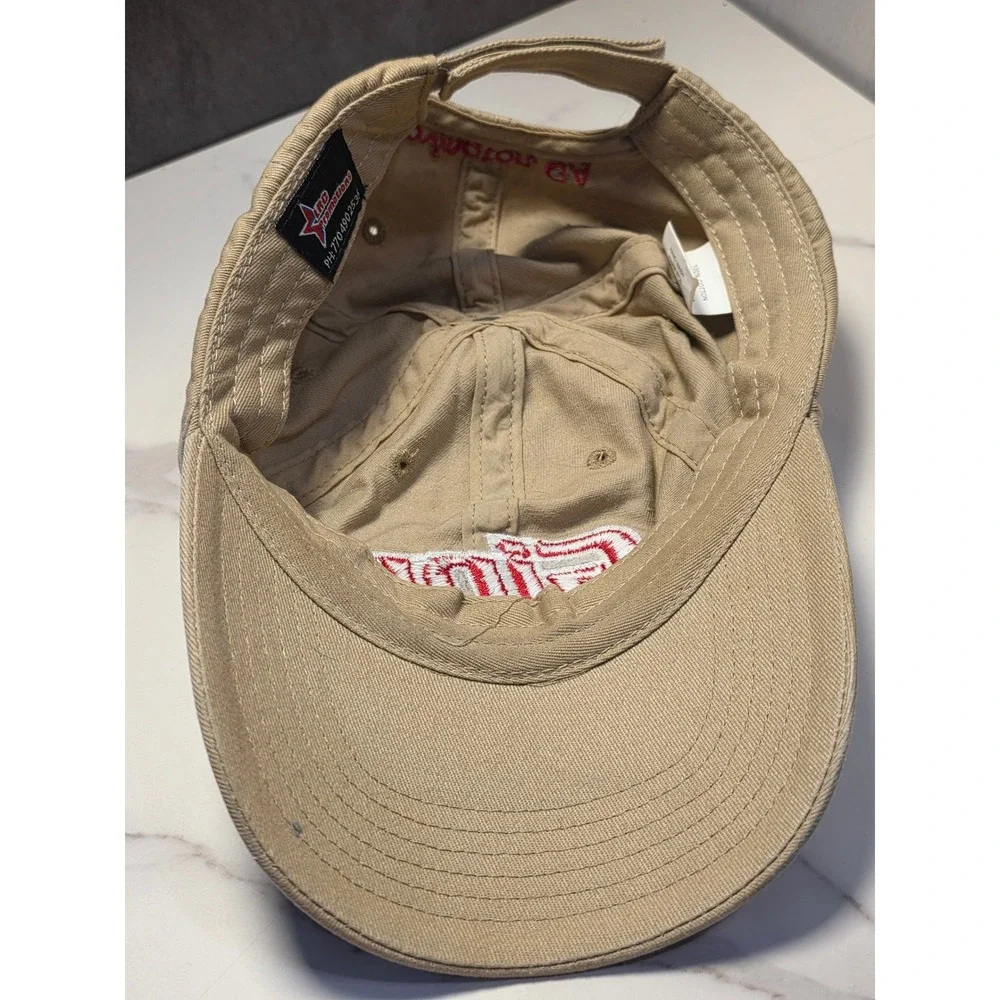 Ginn Jeep Covington GA Tan Baseball Cap Hat Adjustable Hook‎ Loop Strap